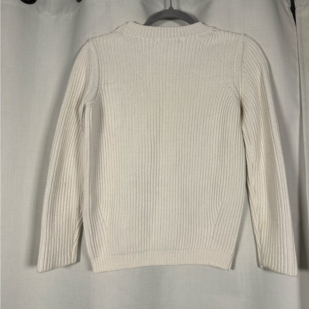Sandro Sharlene Knit White and Navy Blue Pocket Sweater Size XS / Small - Picture 3 of 8